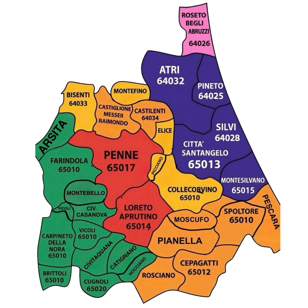 cartina dei territori coperti dal servizio